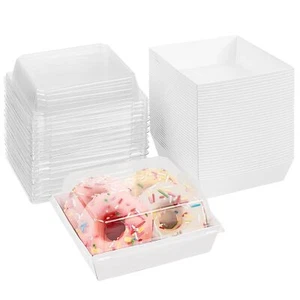 Small Charcuterie Boxes with Clear Lids, To Go Paper Disposable Food Containe... - Picture 1 of 7