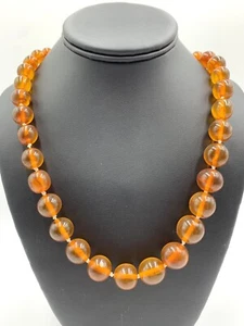 Vintage Rare Amber graduated clear cognac Necklace - Picture 1 of 8
