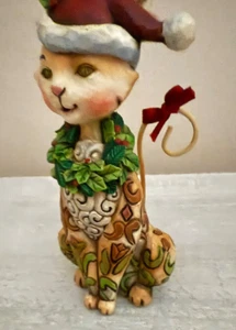 Jim Shore 2008 Navidad gato colgante adorno Heartwood Creek 4010629 - Imagen 1 de 3