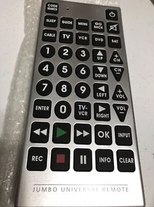 NUEVO Mando a distancia Jumbo universal para televisores, VCR, reproductores de DVD, SATÉLITE - Imagen 1 de 3
