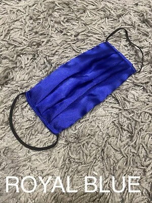 Royal Blue Super Soft Silk Satin Face Mask. Comfortable & Very Stylish - Image 1 of 2