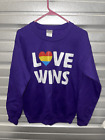 I Love Wins Sweatshirt Rainbow Heart- Size Small (WTF55)z