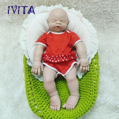 IVITA 19'' Silikon Puppen Rebornpuppen Blau Augen Mädchen Silikon Doll - Bild 1 von 4