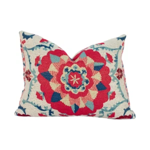 Sanderson - Anthos - Indigo / Red - Cushion Cover - Picture 1 of 2