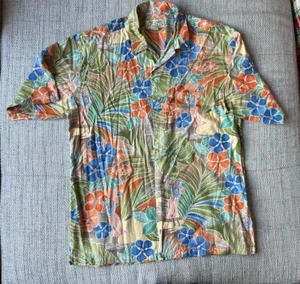 KONA KAI Trading Company Hawaiian button mens shirt aloha print ocean sz Medium - Picture 1 of 8