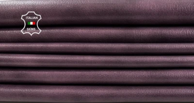 PURPLE MAUVE DISTRESSED ANTIQUED ROUGH Goat Leather 3 skins 15sqf 0.9mm #C4317 - Image 1 of 4