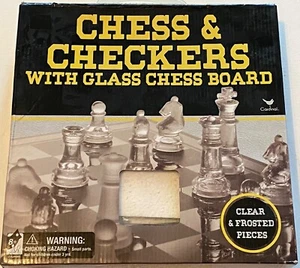 Schach und Dame Glasbrett Set gebraucht - Bild 1 von 2