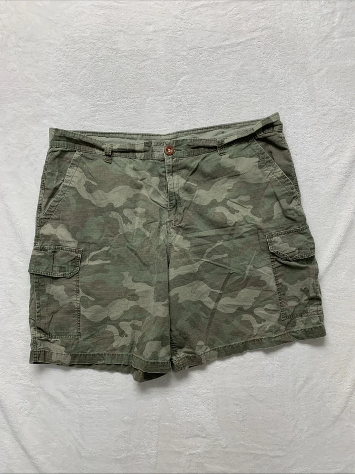 Faded Glory Mens 44 Shorts Cargo distressed Camouflage Utility Ripstop camo - Image 1 of 4