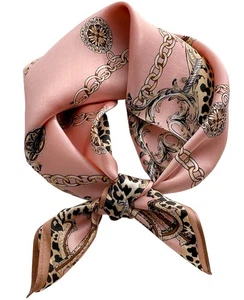 27.5 inch Mulberry Silk Feeling Head Scarf Women's Square Neck Satin Scarf - Bild 1 von 6