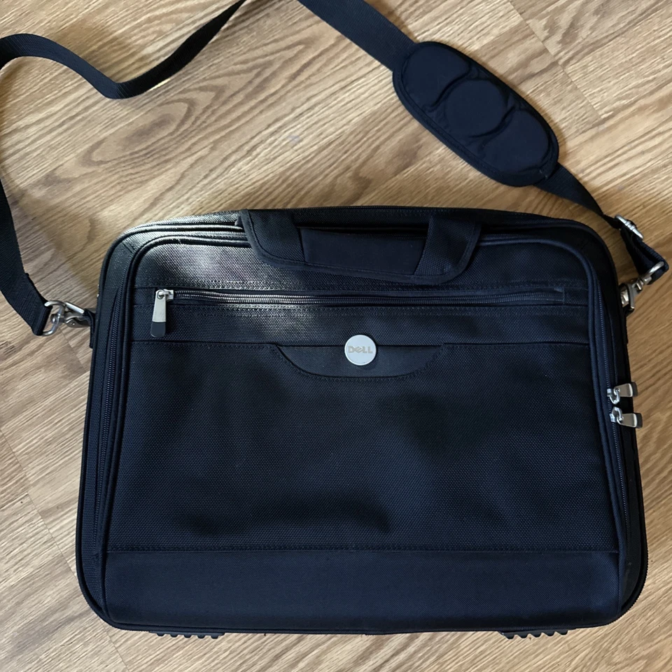 Dell Computer Messenger Bag Fits 17 Inch Laptop Padded Strap Pockets  - Image 1 of 4