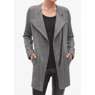 Chaqueta polar Banana Republic espiga asimétrica con cremallera para mujer talla S gris Foto 1 de 4