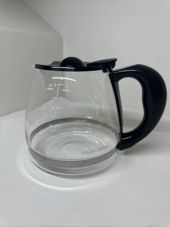 Black & Decker 12 tazas cafetera de repuesto jarra vidrio tapa abatible negra Foto 1 de 4