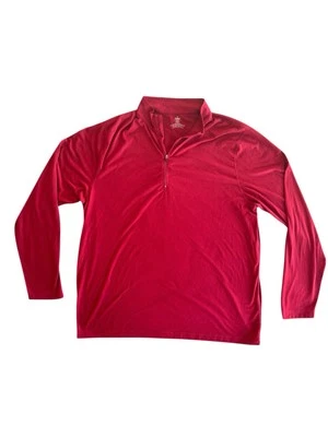 L.L. Bean Men’s Large Tall Red Quarter Zip Pullover Long Sleeve Shirt Polyester - Image 1 of 4