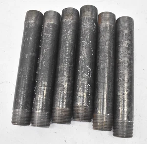 Lot of 6 Threaded Nipple Fittings Connectors 1" Dia x 8" Long 2 Way Outlets - Picture 1 of 4