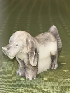 Vintage handgeschnitzte Speckstein Hundefigur Made in Italy - Bild 1 von 7
