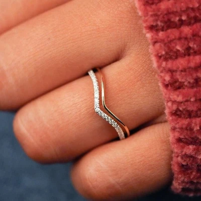 1 Ct Round Lab Created Diamond Stunning Wedding Band Ring 14K Yellow Gold Plated - Image 1 of 4