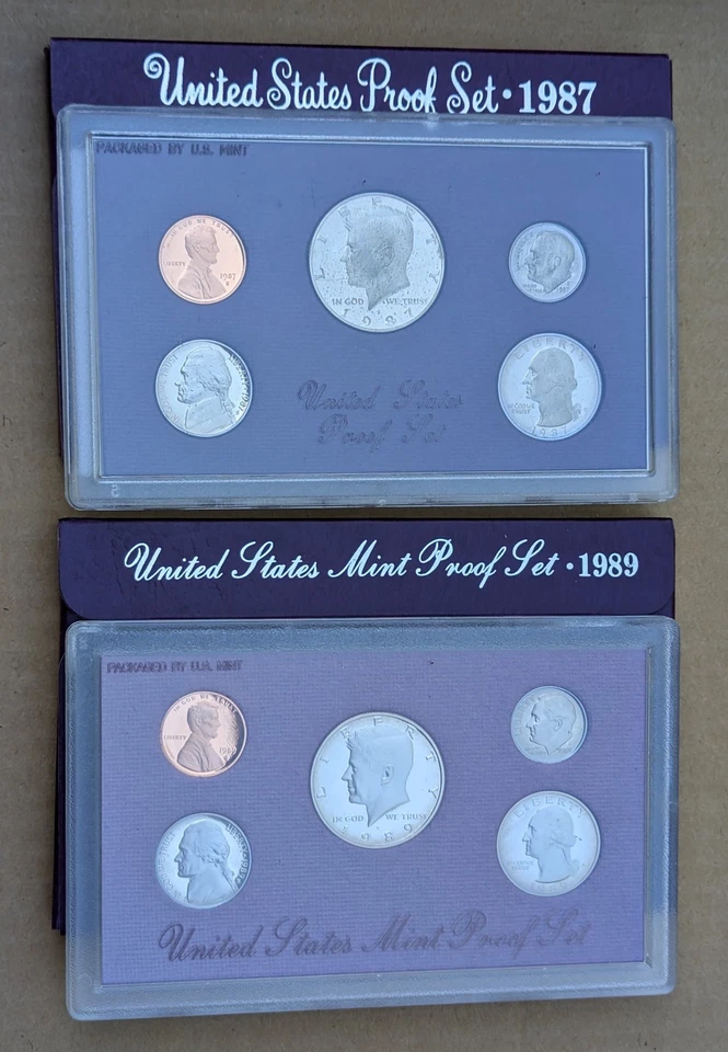 1987 & 1989 United States Mint Proof Sets OGP Orignal Box and COA Included - Image 1 of 1
