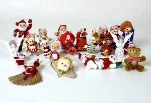 Weihnachtsschmuck Japan Vintage beflockt Blasform Weihnachtsmann 6" Schneemann Lot 22 Dekor - Bild 1 von 16