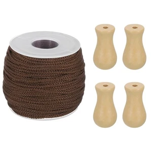 Geflochtener Aufzugsschnur 1,8 mm 55 Yards/Rolle Nylonschnur mit 4 Stück Holz #4 - Bild 1 von 7