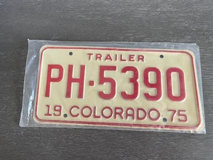 Colorado 1975 Anhänger Nummernschild # PH-5390 Arapahoe County - nie benutzt - Bild 1 von 2