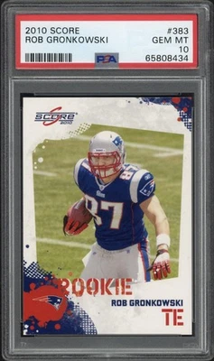 2010 Score Rob Gronkowski Rookie RC #383 PSA 10 GEM MT New England Patriots - Image 1 of 2
