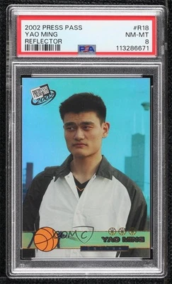 Press Pass Reflectors 2002/500 Yao Ming #R18 PSA 8 Rookie RC HOF Foto 1 de 2
