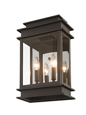 Livex Lighting 2016-07 Princeton Outdoor Wall Lantern,Bronze, 15.25" x 9.5"----- - Image 1 of 4