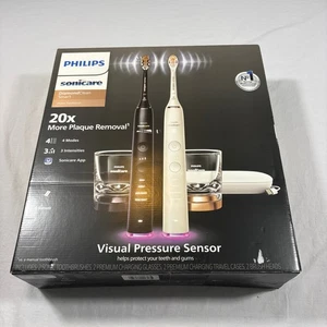 Philips Sonicare DiamondClean Smart Zahnbürste Schwarz Rosegold 2 Griffe Set - Bild 1 von 6