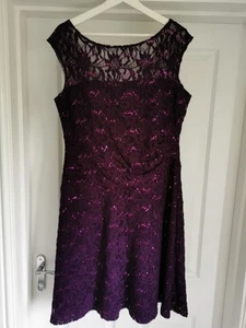 Ladies Party Dress, Purple With Sequins, Size 16. Roman Brand. - Picture 1 of 7
