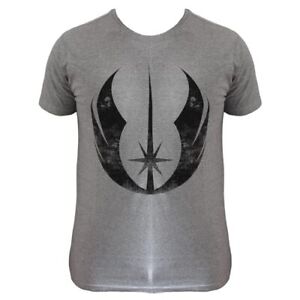 T-Shirt Star Wars - Grey with Black Jedi Order Logo - Size L ACC NUOVO
