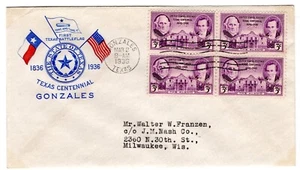 #776 Texas Centennial 1936 FDC - Planty #49 First Pabst - Picture 1 of 2