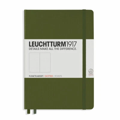 Leuchtturm 1917 Hardcover Dot Grid Notebook in Army Green - A5 - NEW - Image 1 of 4