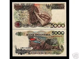 INDONESIA 5000 RUPIAH P-130 1997 x 100 Pcs BUNDLE MUSICAL INSTRUMENT UNC NOTE - Picture 1 of 2