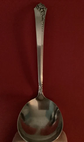 Sterling Silver  Heirloom Damask Rose Gravy Ladle Spoon no spouts Cover