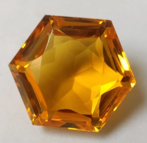18.75 Ct. AAA+ Large Yellow Citrine Hexagon Cut Loose Gemstone Gift for Women - Picture 1 of 6