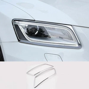 Fit For Audi Q5 2013-2016 2017 ABS Chrome Front Headlight Lamp Cover Trim 2PCS - Picture 1 of 6