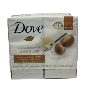 Dove Purely Pampering Beauty Bar Shea Butter 3.75 oz 10 Bars. - Picture 1 of 5