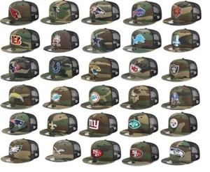 New Era Men's 9FIFTY Camo Trucker Adjustable Snapback Hat - Pick Your Team - Picture 1 of 107