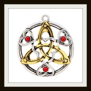 GOLD PLATED CELTIC TRINITY KNOTWORK PENDANT ~ FREE & FAST P&P  - Picture 1 of 1