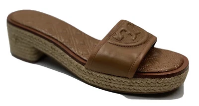 Sandalia alpargata Tory Burch Fleming 50 mm chanclas talla 6,5 en cuero tostado real Foto 1 de 4