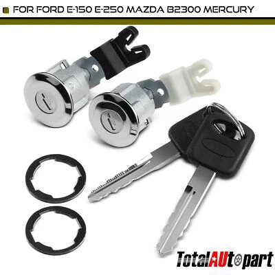2x Cilindro de cerradura de puerta y llaves para Ford Aerostar Bronco Mazda B2300 Mercury delantero Foto 1 de 4