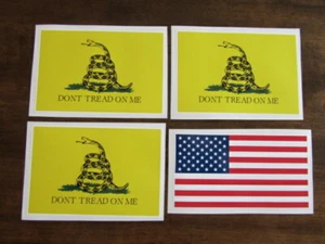 3 DONT TREAD ON ME Gadsden Flag Decal Window Bumper Sticker  + Free USA Decal - Picture 1 of 3