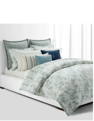 NIP Ralph Lauren Julianne Toile Green Floral King Duvet Cover & Shams Set - Image 1 of 4