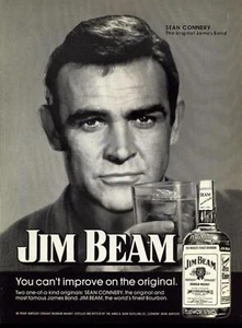 Vintage Sean Connery Jim Beam Whiskey Reproduction Print Advertising 17x12 - Picture 1 of 1