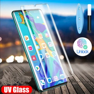 UV Liquid Full Glue Tempered Glass For Huawei Mate 50 40 30 20 Pro Nova 10 Pro 9 - Picture 1 of 14