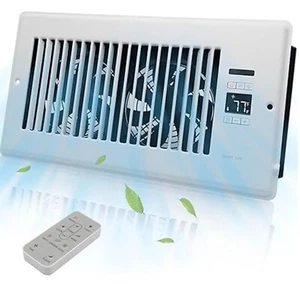 Cozzivita Ultra-Quiet Register Booster Fan 6x12’’ with Thermostat, White 6”x12" - Imagen 1 de 3