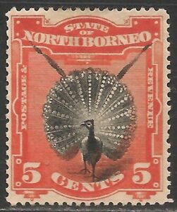North Borneo #62 (A24) VF MINT - 1894 5c Argus Pheasant