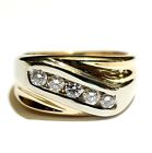 round diamond wedding band ring 11g 7.75 14k yellow white gold .50ct Si1-2 H