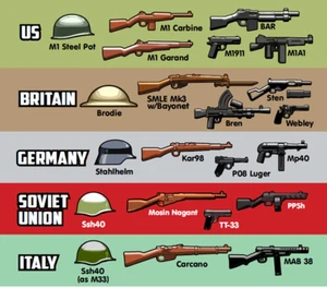 BrickArms WWII Pack v4 Weapons for Brick Minifigures - Picture 1 of 3