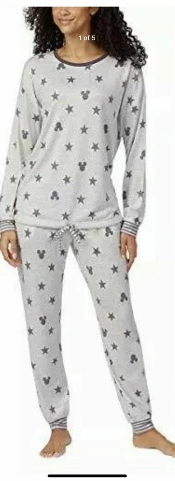 Disney Womens 2 Piece Cozy Pajama Set (Mickey Mouse X-Large)